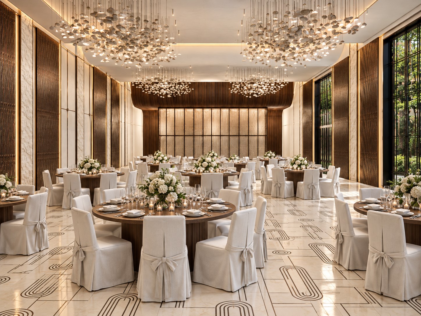 Alternate view of the banquet hall and seating arrangement