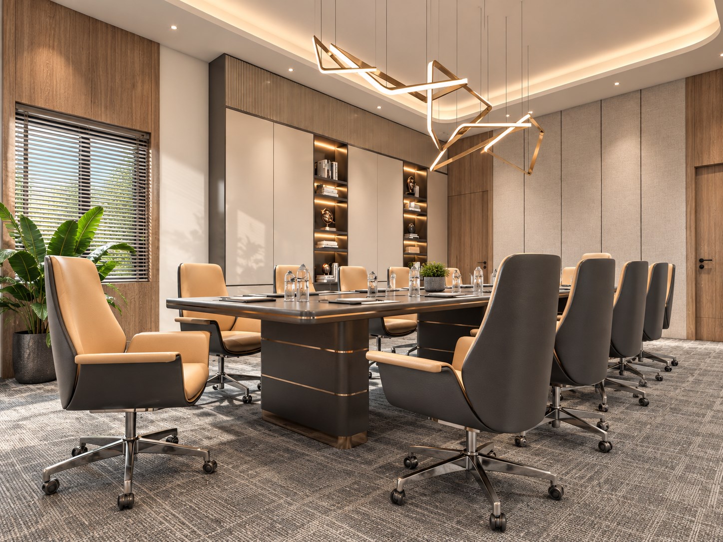 Conference table viewed from the side