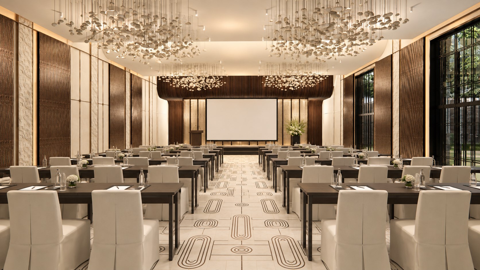 Corporate presentation setup in the Ramgarh banquet hall