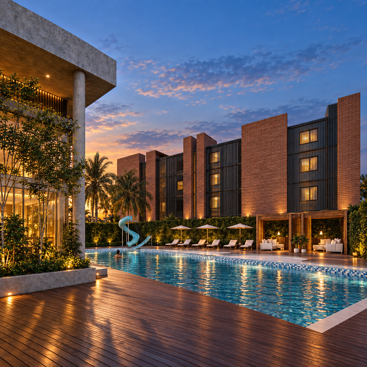 Swimming Pool Evening