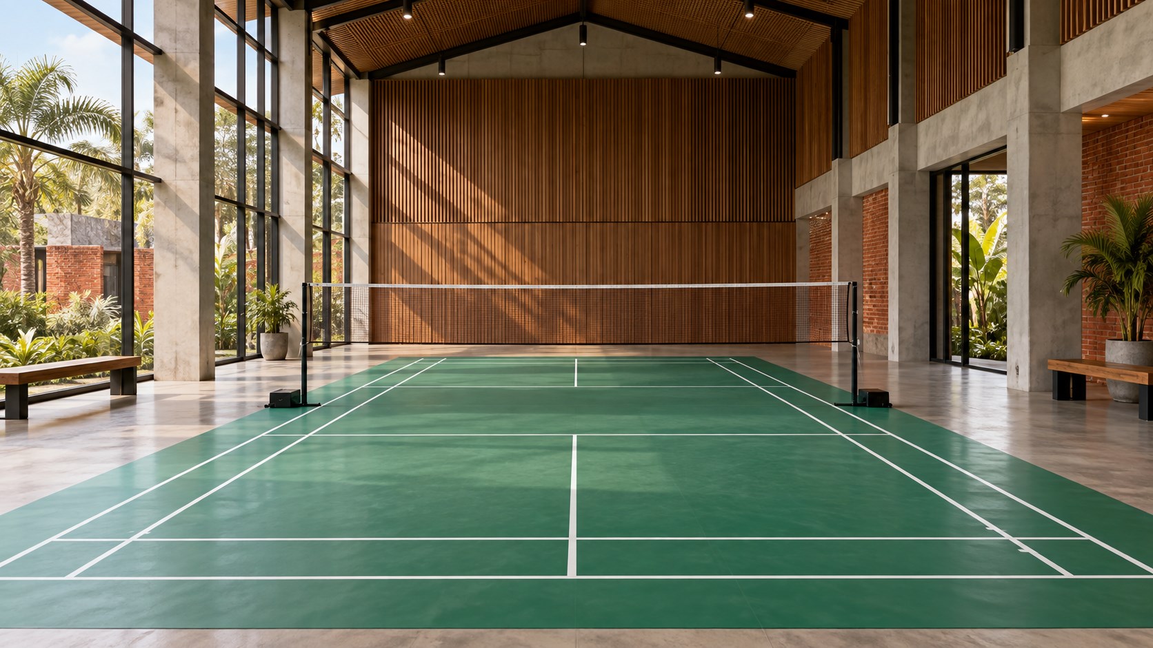 Badminton Court at a landscaped resort