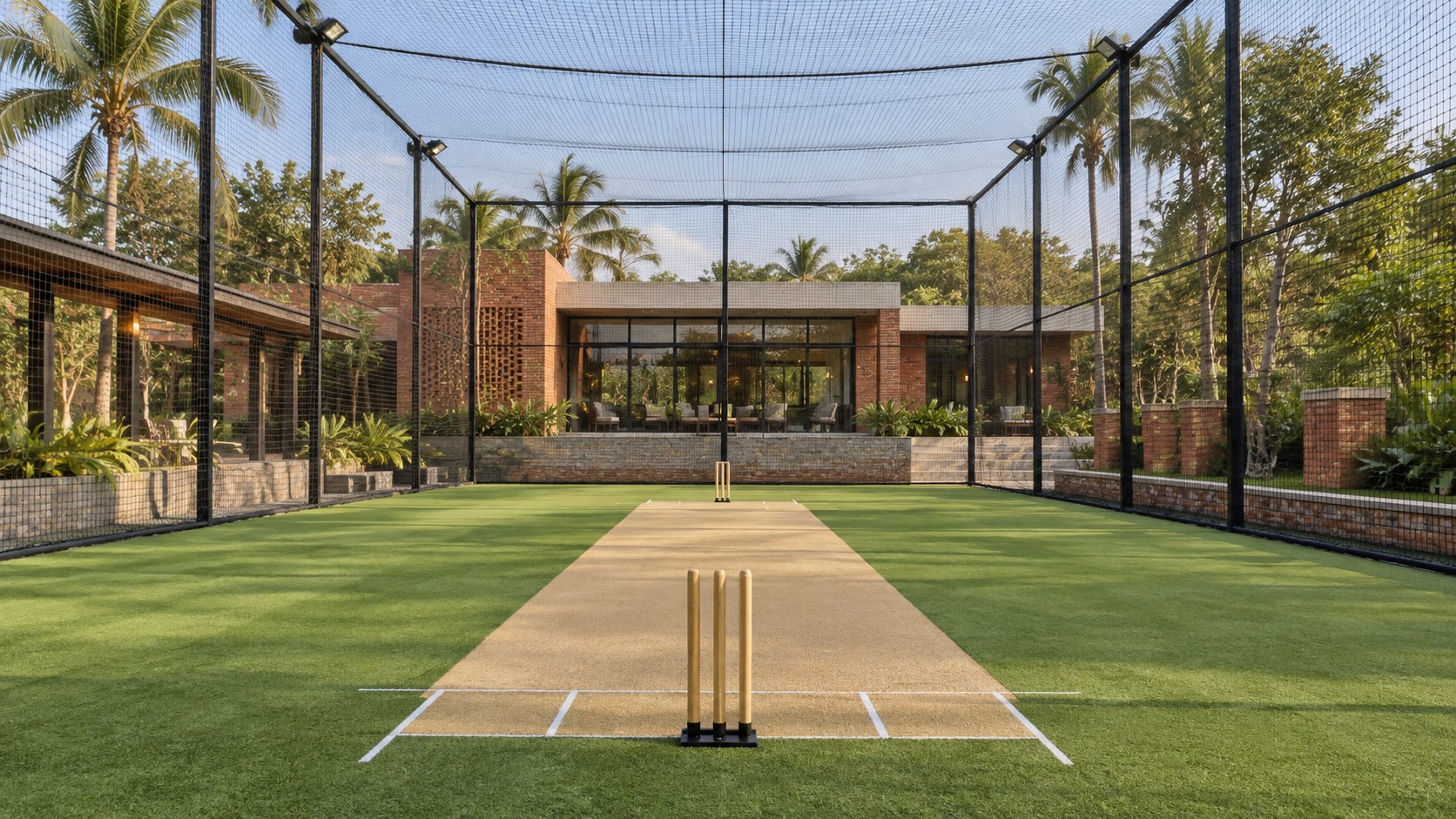 Box Cricket at a landscaped resort