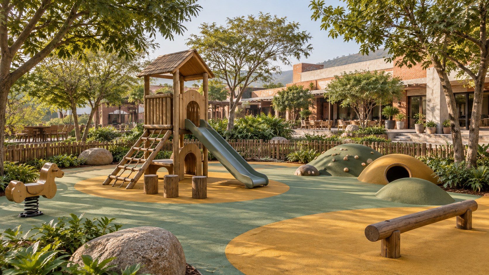 Kids Play Area at a landscaped resort
