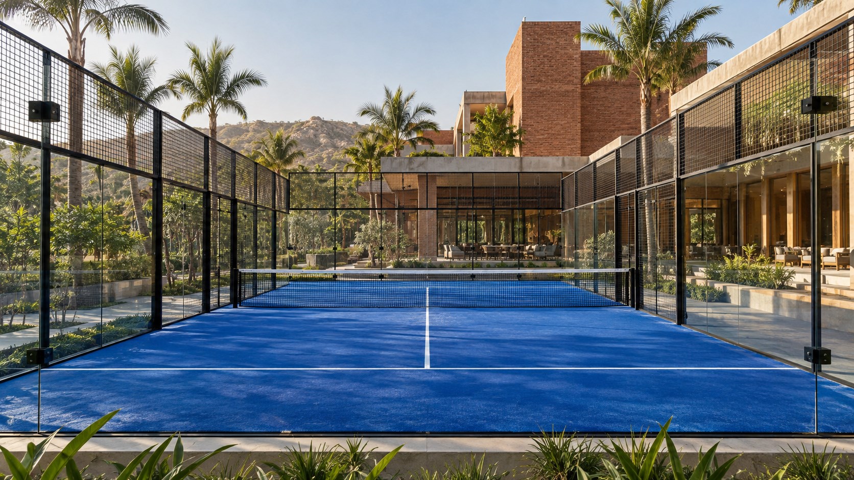 Padel Court at a landscaped resort